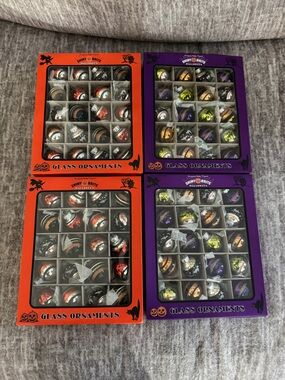 4 Sets of Mini Shiny Bright Vintage Halloween Ornaments Halloween Decor